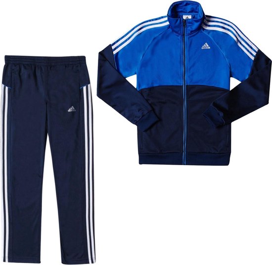 Adidas trainingspak kids - blauw/wit - maat 152 | bol.com
