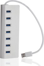 Aluminium 7 Poorts Super Speed USB 3.0 Hub - Zilver