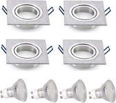 LED inbouwspot - GU10  | Zilver (set van 4 stuks)