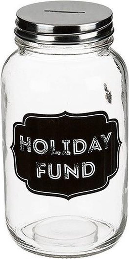 Glazen spaarpot Holiday Fund | bol.com