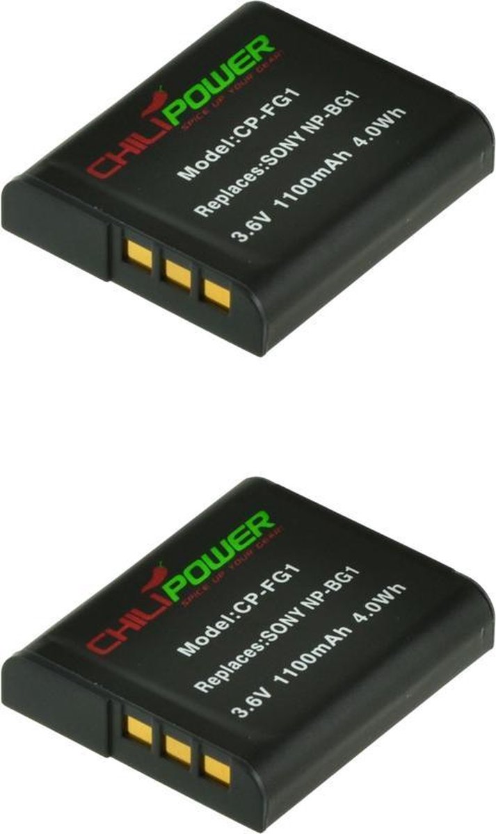 ChiliPower NP-BG1 / NP-FG1 accu voor Sony - 1100mAh - 2-Pack
