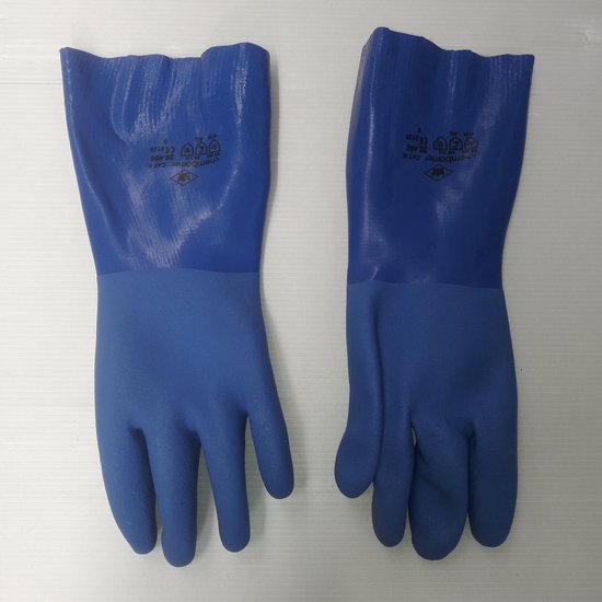 Schep Handig Politieagent handschoenen PVC blauw cat 3 maat 9 | bol.com