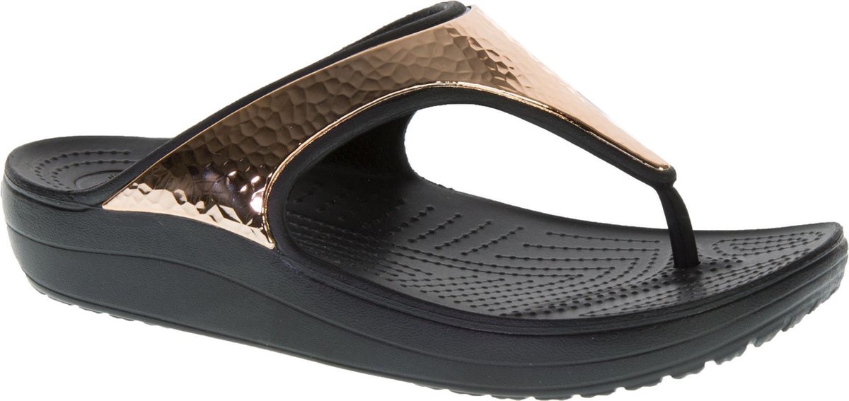 Crocs Sloane Hammered Metallic Slippers - Maat 41/42 - Vrouwen - goud/roze/ zwart | bol.com