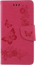 Roze/Rood vlinders agenda case hoesje Samsung Galaxy A6+ Plus (2018)