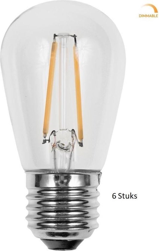 Kangoeroe Geven Een bezoek aan grootouders 6x Retro LED Filament Lamp E27 fitting | Vintage Warm Wit 2700K 2 Watt  Dimbaar | Retro... | bol.com
