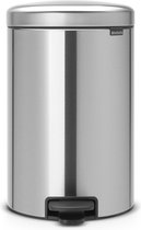 Brabantia NewIcon Prullenbak - 20 liter - Matt Steel