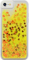 4-OK iPhone 8 / 7 Liquid Cover Glitter Red Hearts