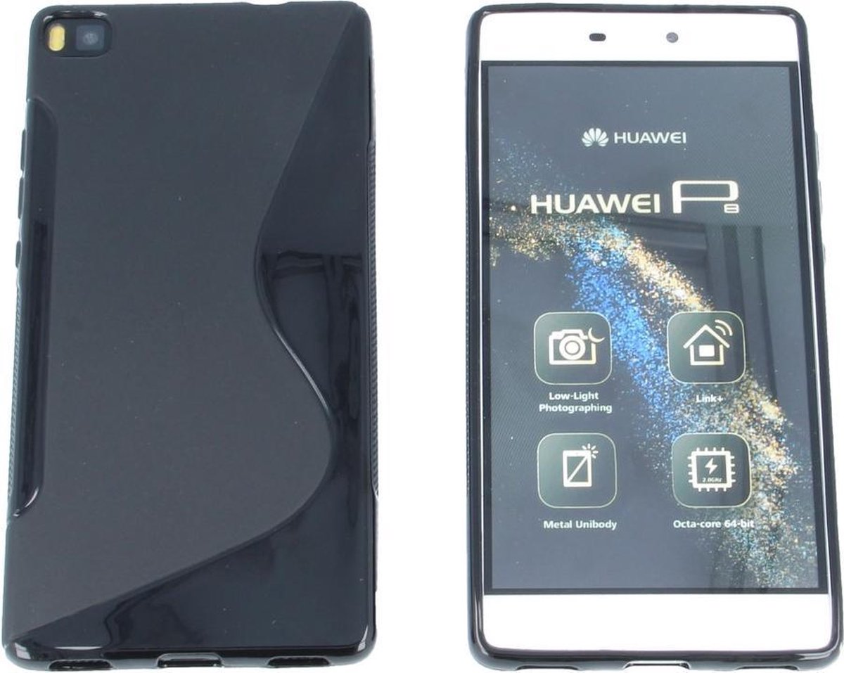 Huawei Ascend P8 S Line Gel Silicone Case Hoesje zwart black