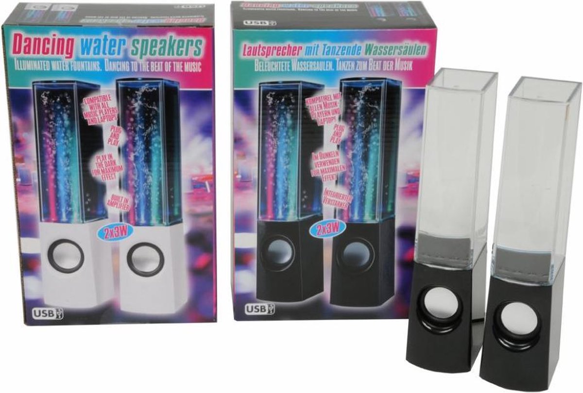 Speaker Water Dance 4 LED luidspreker - 22x6x5cm - wit