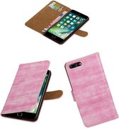 Roze glamour design bookcase voor de Apple iPhone 7 Plus hoesje