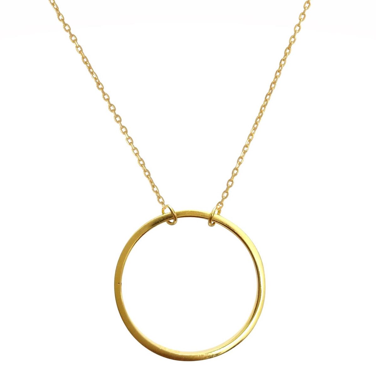 Fate Jewellery Ketting FJ477 – Cirkel – 925 Zilver, Goud verguld – 45cm + 5cm
