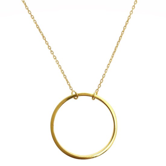 Bounty Somatische cel Gespecificeerd Fate Jewellery Ketting FJ477 – Cirkel – 925 Zilver, Goud verguld – 45cm +  5cm | bol.com