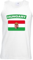 Singlet shirt/ tanktop Hongaarse vlag wit heren XXL