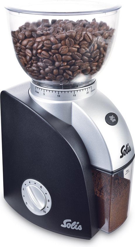 Solis Scala Plus Coffee Grinder 1661 Koffiemolen Elektrisch - Koffiemaler met 22 Maalinstellingen - Zwart