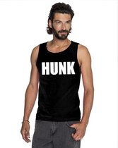 Hunk tekst singlet shirt/ tanktop zwart heren S