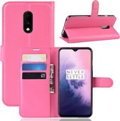Book Case - OnePlus 7 Hoesje - Roze