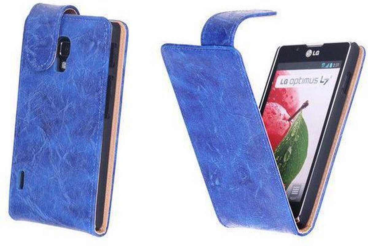 Bestcases Vintage Blauw Flipcase LG Optimus L7 2 P710