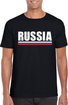 Zwart Rusland supporter t-shirt voor heren S