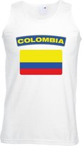 Singlet shirt/ tanktop Colombiaanse vlag wit heren XL