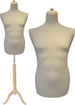Beige heren paspop met licht bruine driepoot