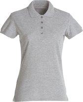 Clique Basic dames polo grijsmelange xs