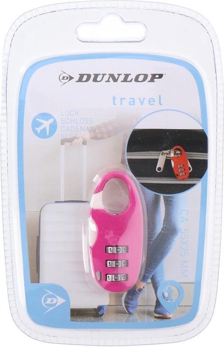 Roze reistassen bagageslot met cijferslot - Dunlop