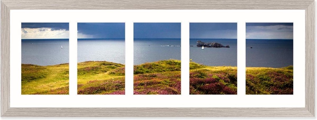 SecaDesign Anima Vijfluik Fotolijst - Fotomaat 10x15 cm - Lichtgrijs