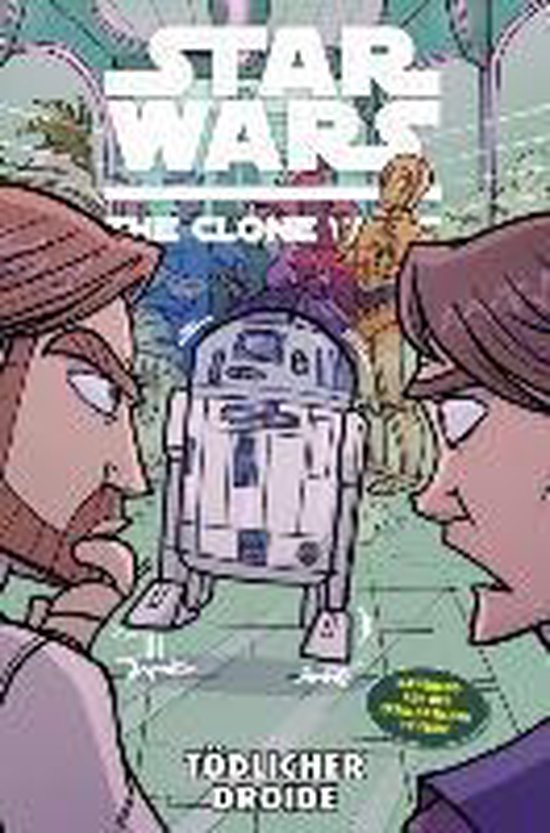 Stripboek "Star Wars: The Clone Wars 14 - Tödlicher Droide". Obi-Wan Kenobi en Anakin Skywalker kijken naar een robot.