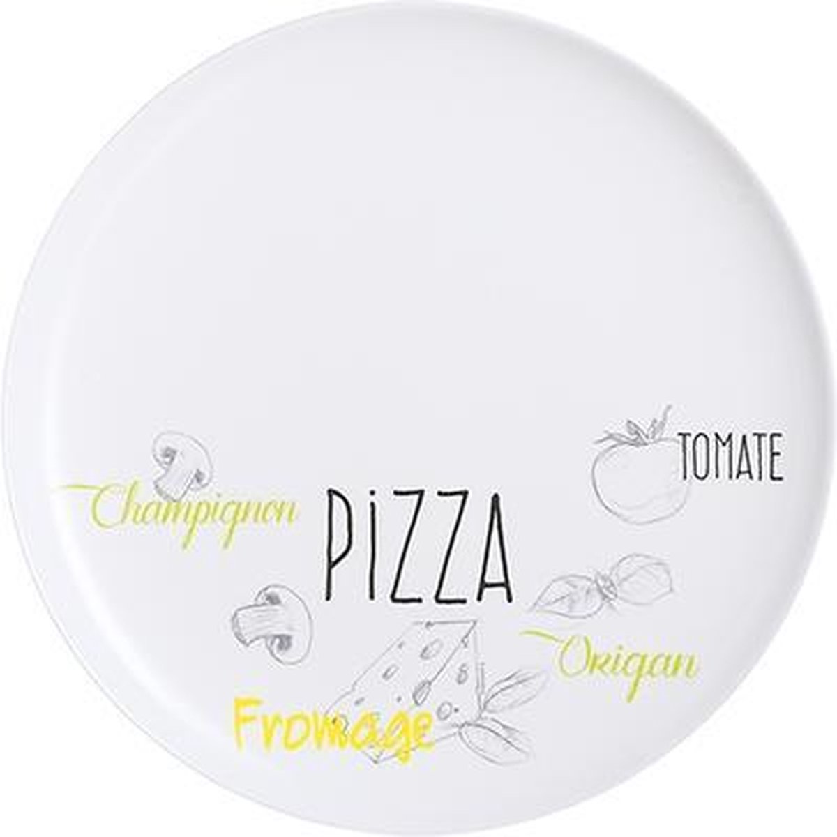 Luminarc Friends Time Pizza plate Rond Keramisch Wit
