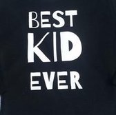 Baby Rompertje met tekst zwart Best Kid Ever | lange mouw | zwart wit | maat 74/80 cadeau