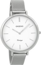 OOZOO Vintage Zilverkleurig/Wit horloge  (40 mm) - Zilverkleurig
