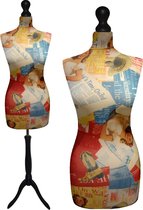 Sixties paspop met zwarte sparkling driepoot 44/46