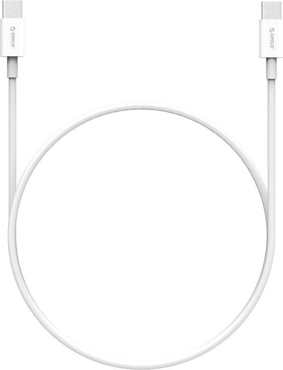 Orico - sterke Type-C naar Type-C laadkabel - 3A Fast Charge - Kabellengte: 1 meter - Wit