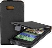 LELYCASE Eco-Lederen Flip Case Cover Hoesje HTC Desire 320 Zwart