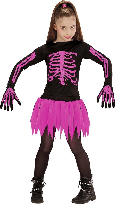 Verkleedkostuum Skelet roze voor meisjes Halloween - Kinderkostuums - 152/158"  | bol.com