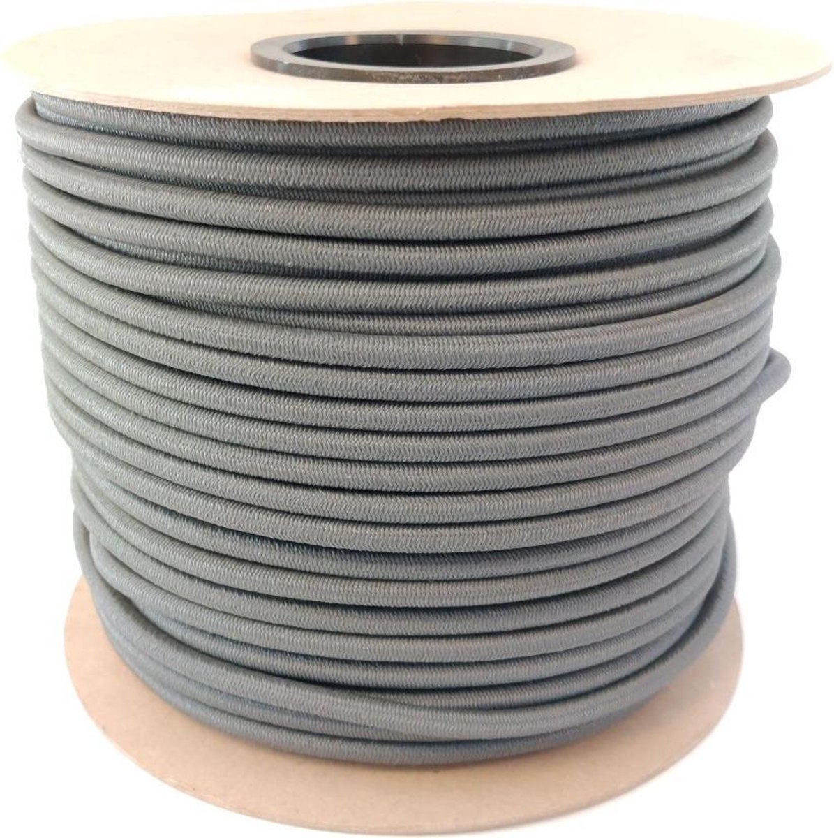 50 meter Elastisch Touw - Grijs - 8mm - elastiek op rol