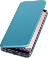 Blauw Premium Folio leder look booktype Hoesje voor Apple iPhone X