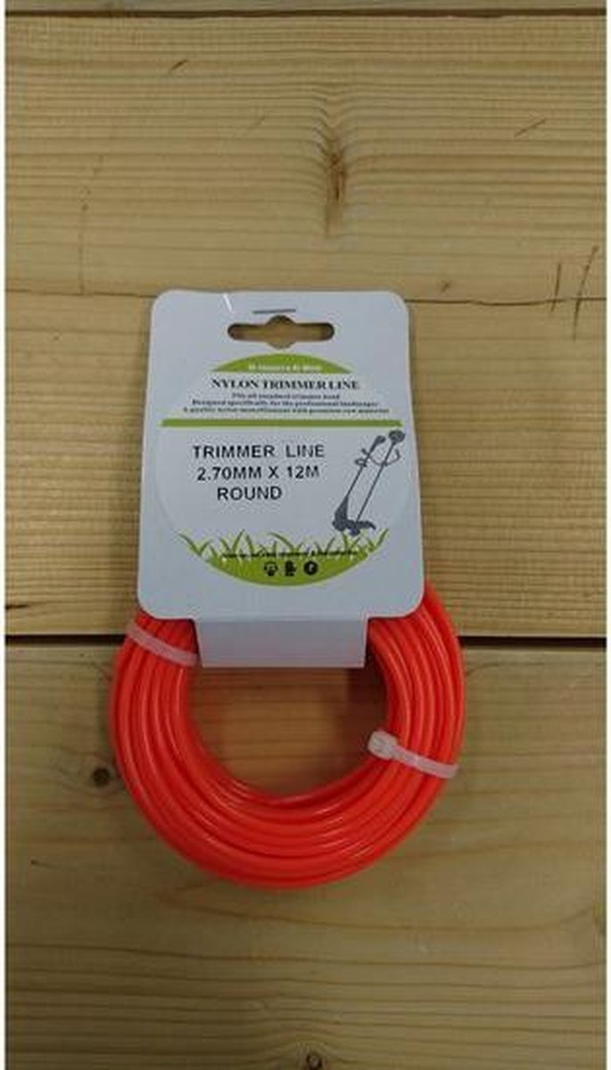 Trimmerdraad - maaidraad - trimmer line - universeel - 2,7 mm - 12 meter - nylon - oranje - Quadrata