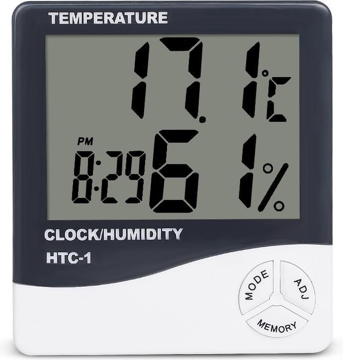 Digitale Thermometer + Hygrometer Binnen en Buiten met Geheugen + Klok met  Wekker,... | bol