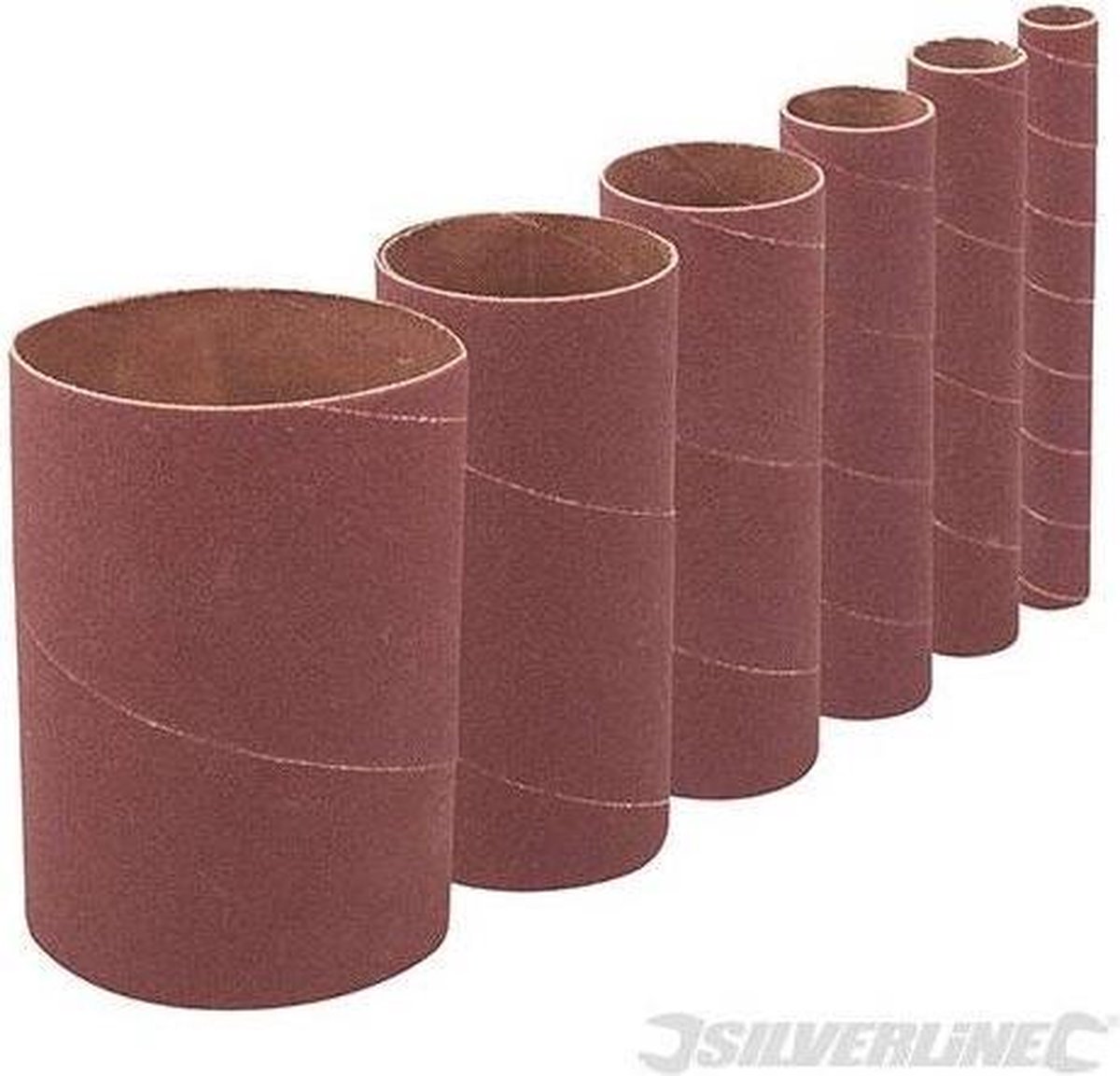 Silverline Schuurkoker 114 mm x Ø 13, 19, 26, 38, 51 en 76 mm - Korrel 80 - 6 stuks