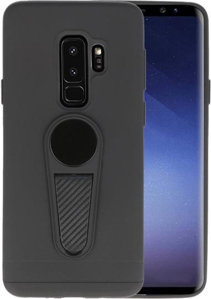 Zwart Magneet Stand Case hoesje voor Samsung Galaxy S9 Plus