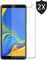 Screenprotector geschikt voor Samsung Galaxy A7 2018 - Gehard Glas Beschermglas Tempered Glass Screen Protector - 2 Stuks