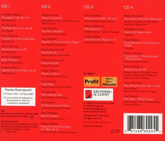 Boek met de tracklijst van 4 cd's met muziek van verschillende artiesten.