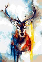 Schilderenopnummers.com® - Schilderen op nummer volwassenen - Hert met gewei - Deer with antlers