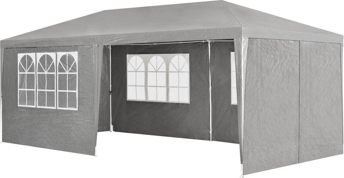 Partytent met zijwanden - 3x6M - Donkergrijs