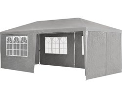Partytent met zijwanden - 3x6M - Donkergrijs 3x6