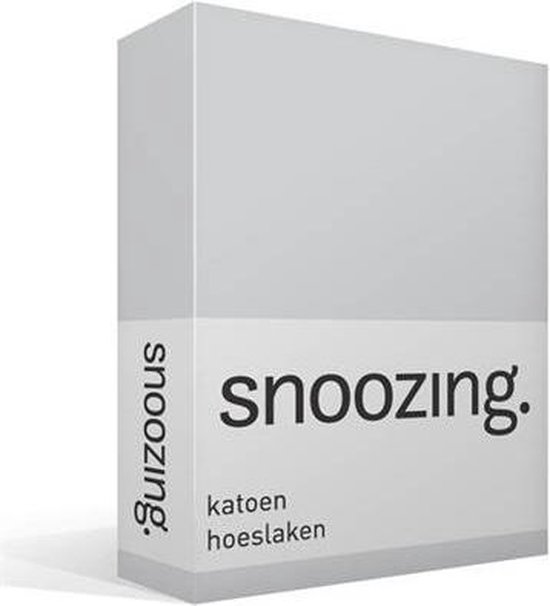Snoozing - Katoen - Hoeslaken - Lits-jumeaux - 160x210 cm - Grijs