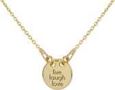 ARLIZI 1447 Collier Live Laugh Love Charm Pendant - Femme - Argent 925 Plaqué - 40 cm