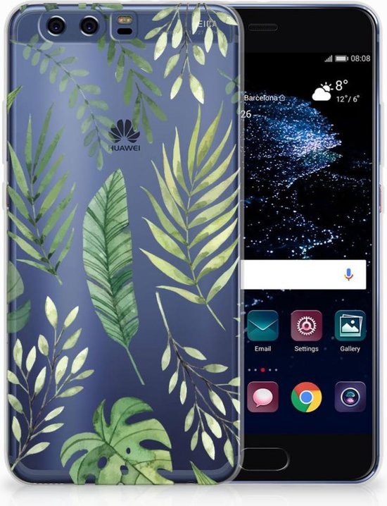 Coque pour Huawei P10 Plus Silicone Gel Case Feuilles
