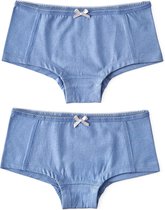 Little Label - hipster 2-pack - faded blue - maat: 122/128 - bio-katoen